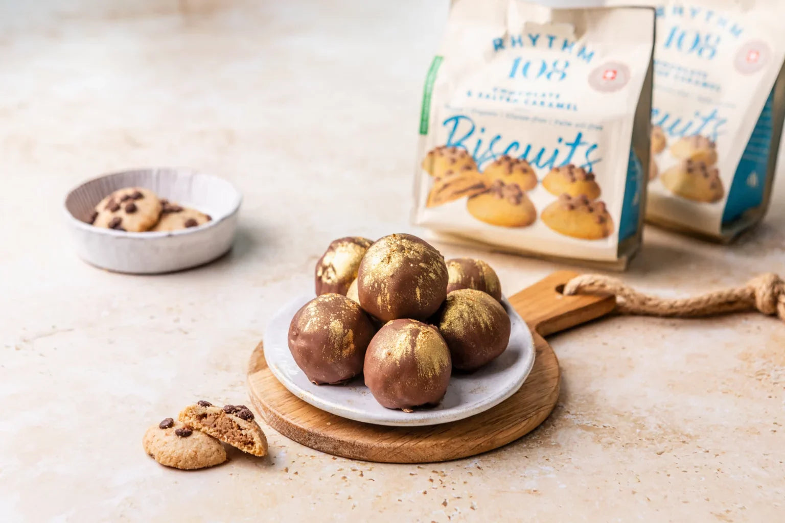 Salted Caramel Biscuit Truffles